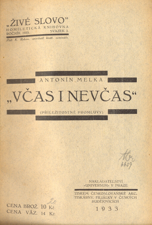 Včas i nevčas: (příležitostné promluvy)