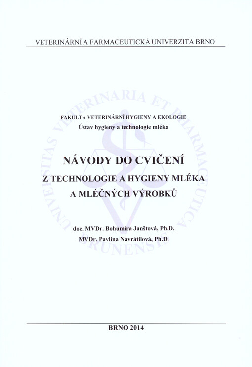 Návody do cvičení z technologie a hygieny mléka a mléčných výrobků