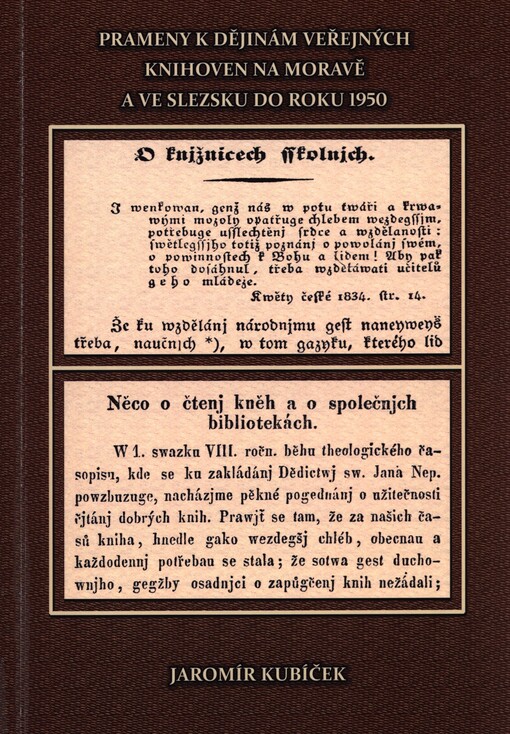 Prameny k dějinám veřejných knihoven na Moravě a ve Slezsku do roku 1950