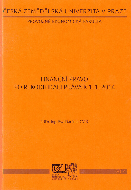 Finanční právo po rekodifikaci práva k 1. 1. 2014
