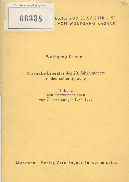 Russische Literatur des 20. Jahrhunderts in deutscher Sprache. Bd. 2, 450 Kurzrezensionen von Übersetzungen 1984-1990