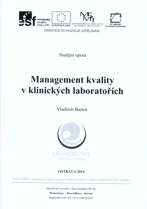 Management kvality v klinických laboratořích : studijní opora   