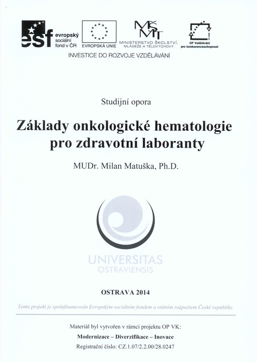 Základy onkologické hematologie pro zdravotní laboranty : studijní opora   