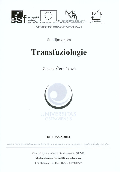Transfuziologie : studijní opora   