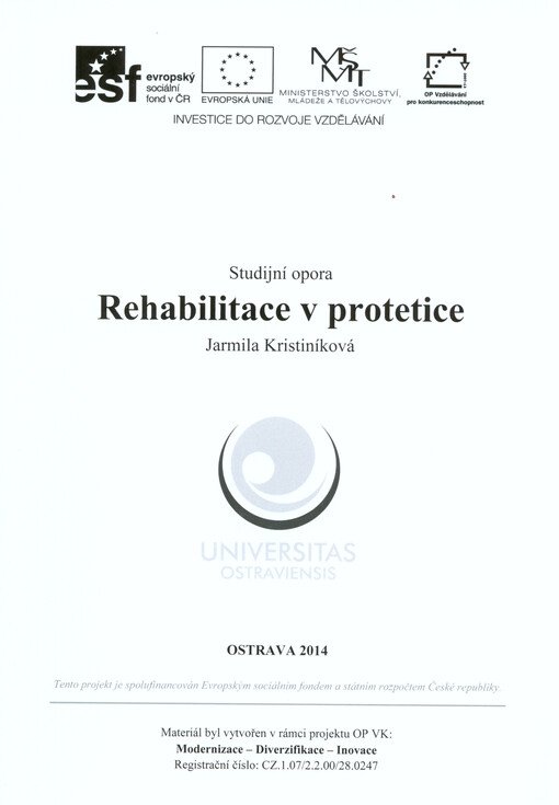 Rehabilitace v protetice : studijní opora   