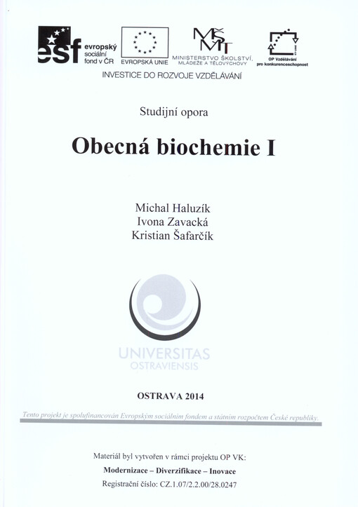 Obecná biochemie I : studijní opora   