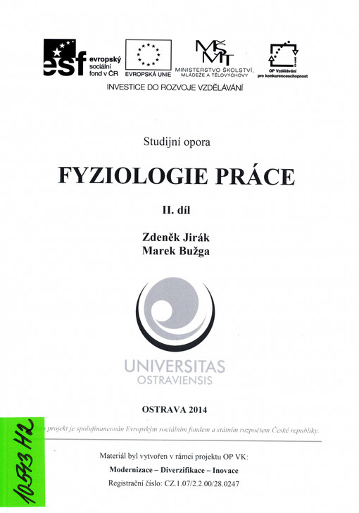 Fyziologie práce :studijní opora, 2. díl
