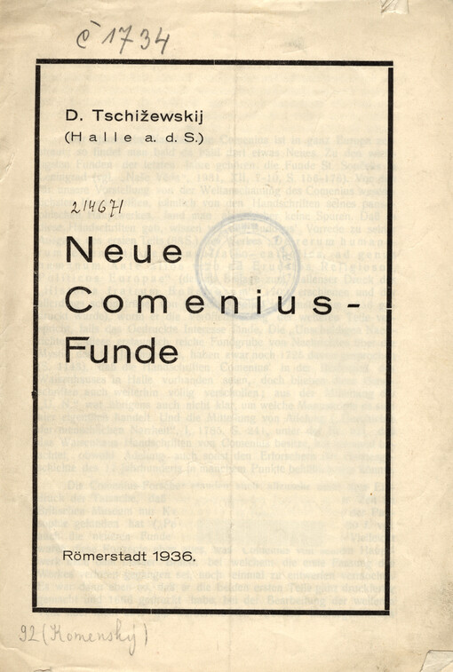 Neue Comenius-Funde