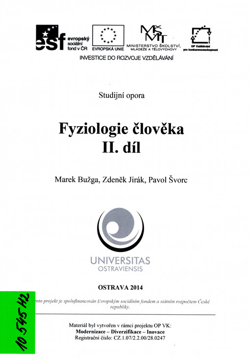 Fyziologie člověka :studijní opora, 2. díl