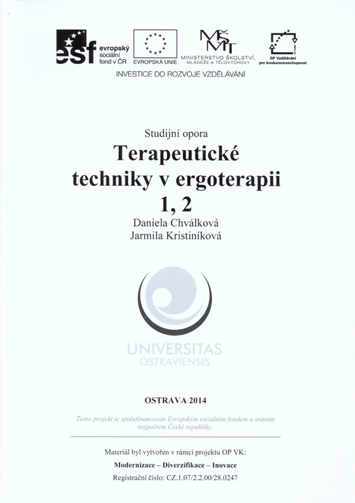 Terapeutické techniky v ergoterapii 1, 2 : studijní opora   