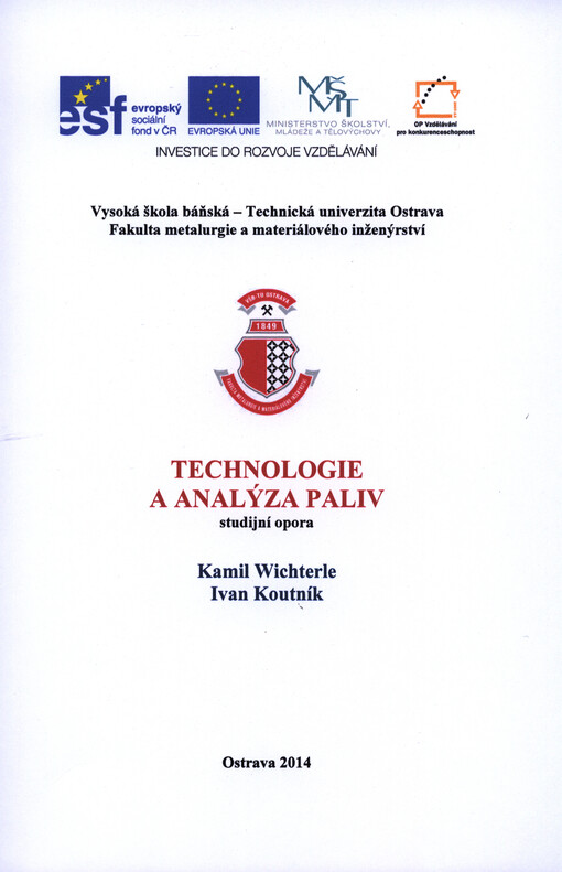 Technologie a analýza paliv : studijní opora   