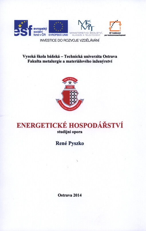 Energetické hospodářství : studijní opora   