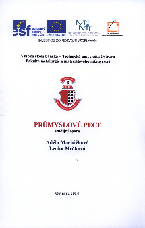 Průmyslové pece : studijní opora   