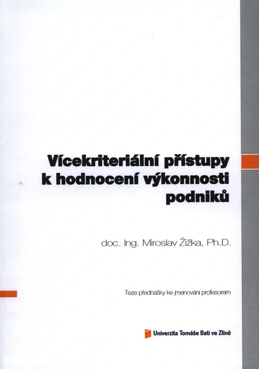Vícekriteriální přístupy k hodnocení výkonnosti podniků
