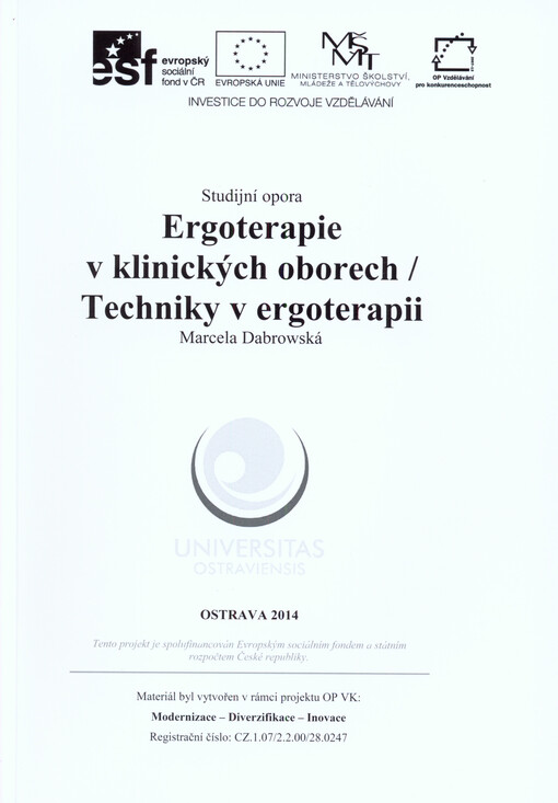 Ergoterapie v klinických oborech - techniky v ergoterapii : studijní opora