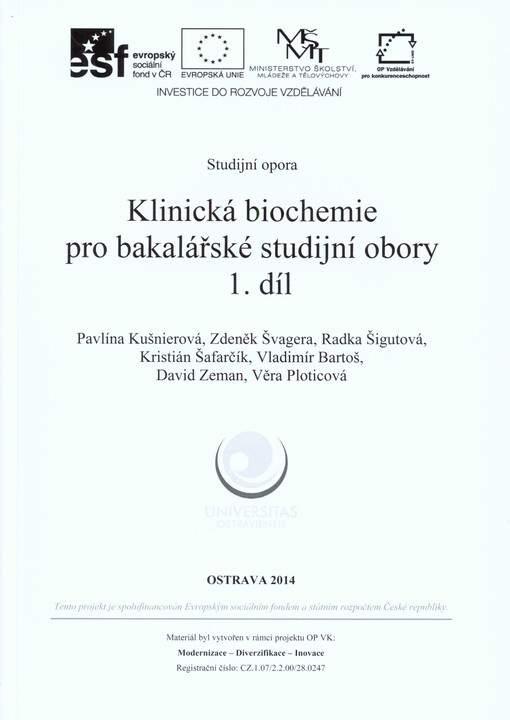 Klinická biochemie pro bakalářské studijní obory : studijní opora