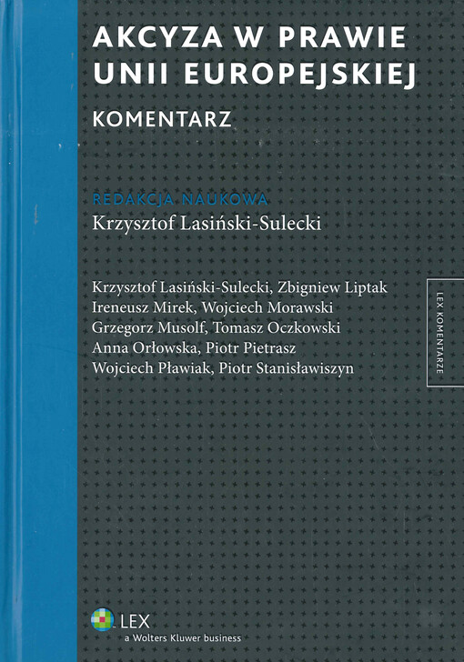 Akcyza w prawie Unii Europejskiej : komentarz