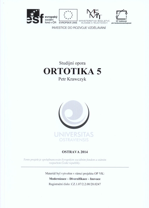 Ortotika 5 : studijní opora