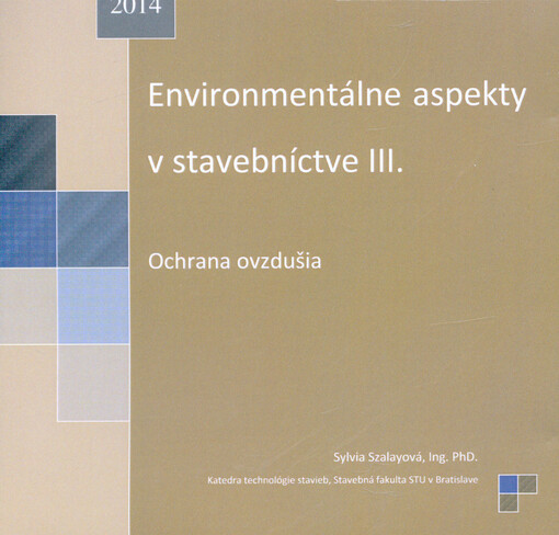 Environmentálne aspekty v stavebníctve IIIochrana ovzdušia