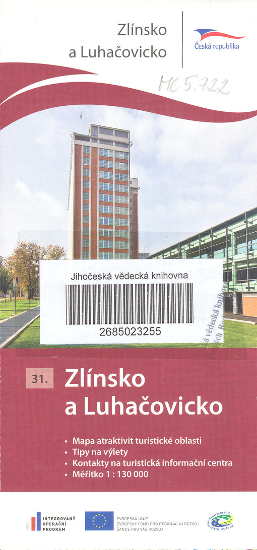 Zlínsko a Luhačovickomapa atraktivit turistické oblasti