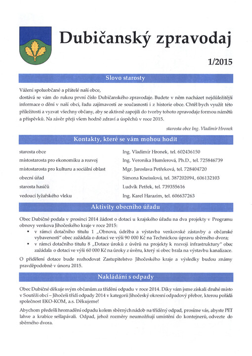 Dubičanský zpravodaj