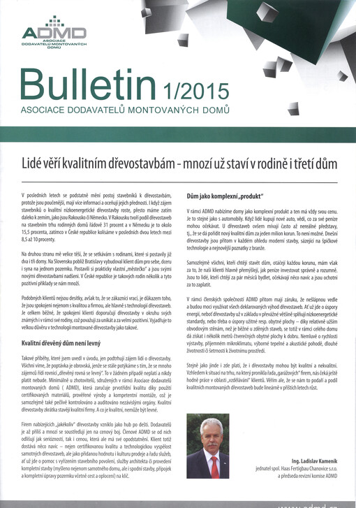 Bulletin Asociace dodavatelů montovaných domů