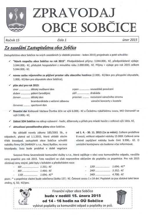 Zpravodaj obce Sobčice