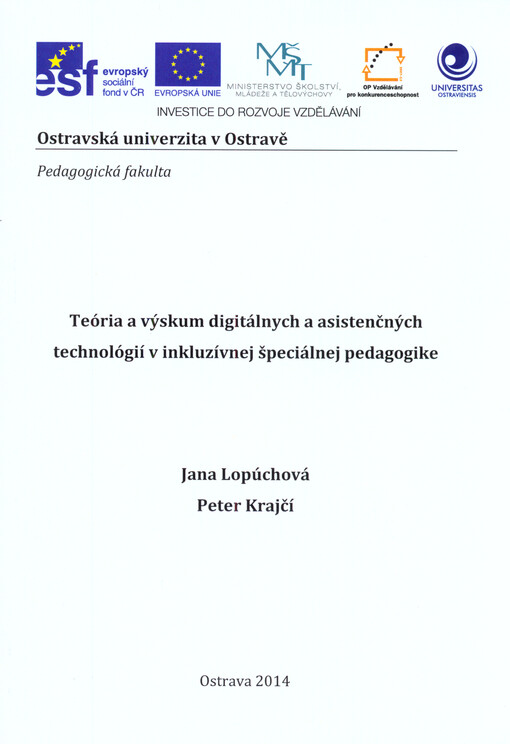 Teória a výskum digitálnych a asistenčných technológií v inkluzívnej špeciálnej pedagogike