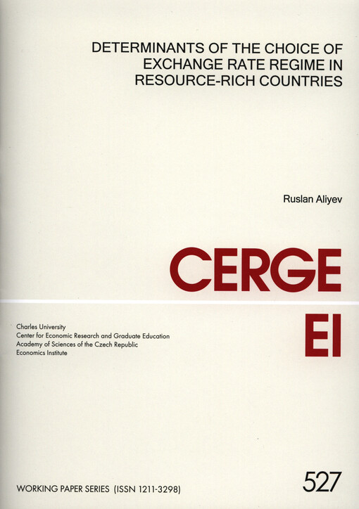 Determinants of the choice of exchange rate regime in resource-rich countries
