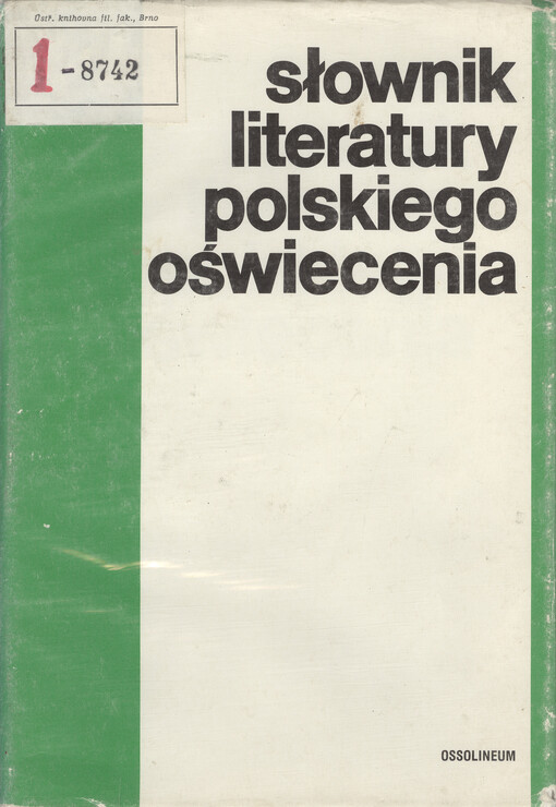 Słownik literatury polskiego oświecenia.    