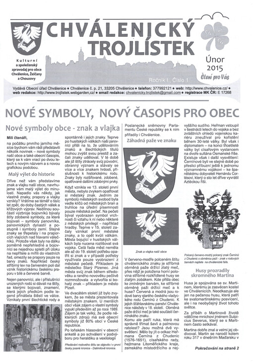 Chválenický trojlístek : kulturní a společenský zpravodaj pro obce Chválenice, Želčany a Chouzovy