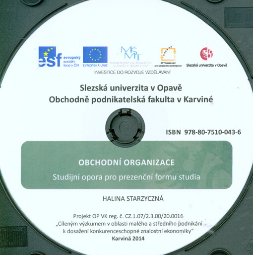 Obchodní organizacepro prezenční formu studia
