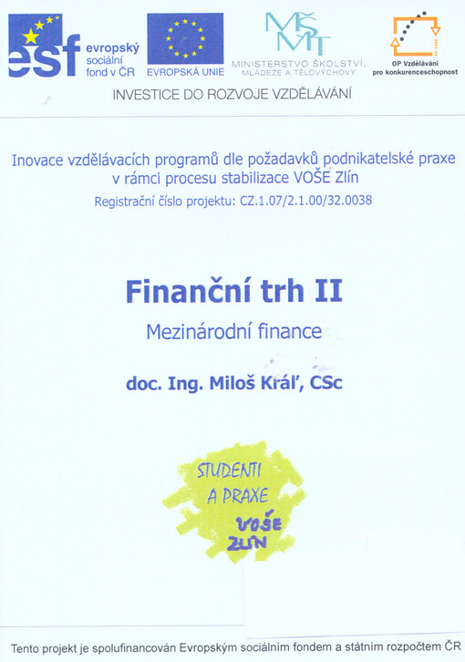 Finanční trh IImezinárodní finance