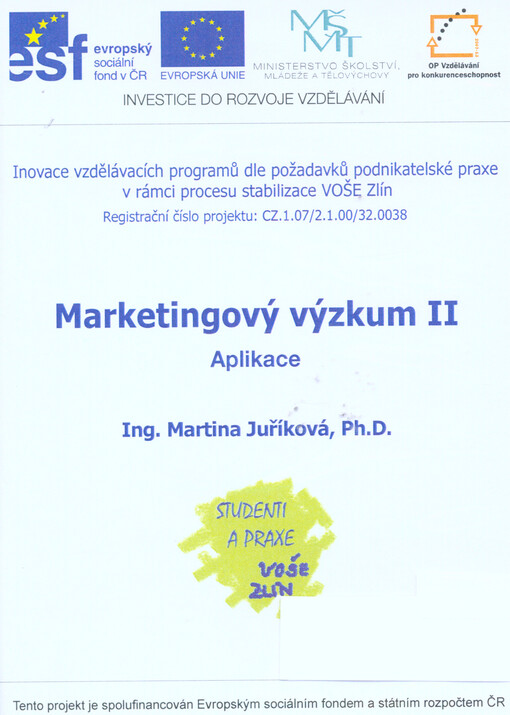 Marketingový výzkum IIaplikace