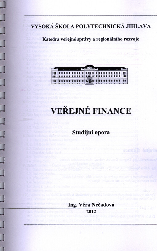 Veřejné finance :studijní opora