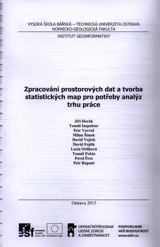 Zpracování prostorových dat a tvorba statistických map pro potřeby analýz trhu práce