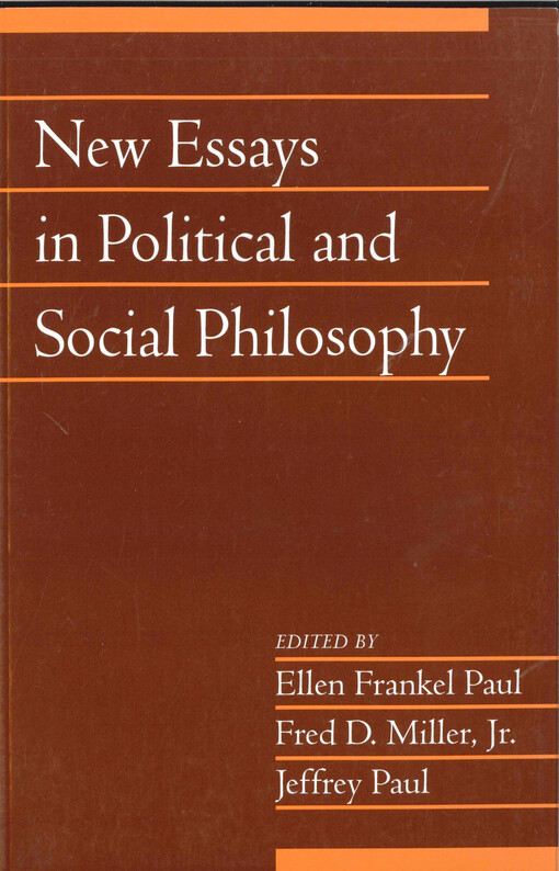 New essays in political and social philosophy