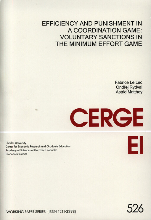 Efficiency and punishment in a coordination game: voluntary sanctions in the minimum effort game