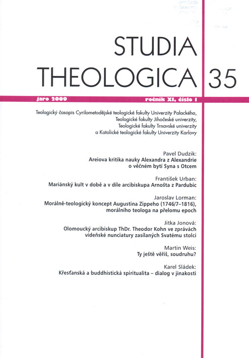 Studia theologica : teologický časopis Cyrilometodějské teologické fakulty Univerzity Palackého a Teologické fakulty Jihočeské univerzity ve spolupráci s Teologickou fakultou Trnavské univerzity