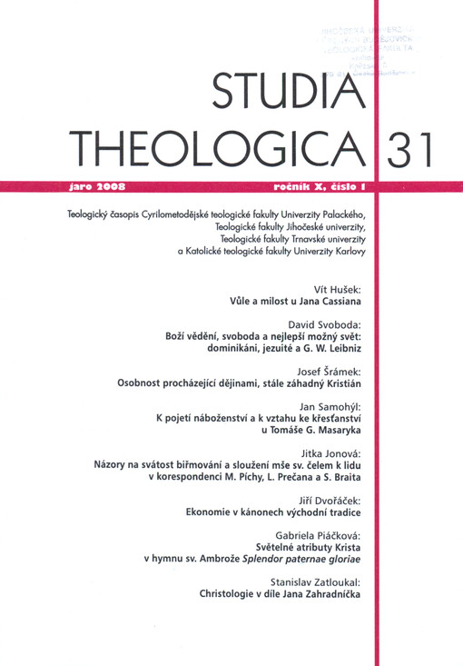 Studia theologica : teologický časopis Cyrilometodějské teologické fakulty Univerzity Palackého a Teologické fakulty Jihočeské univerzity ve spolupráci s Teologickou fakultou Trnavské univerzity