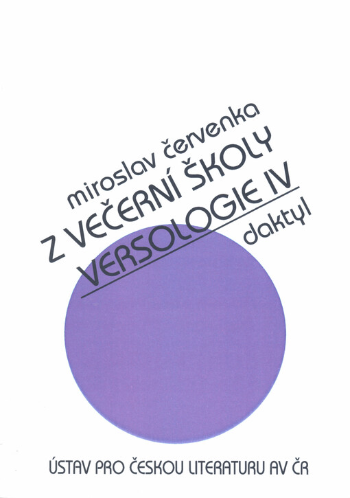 Z večerní školy versologie. IV, Daktyl