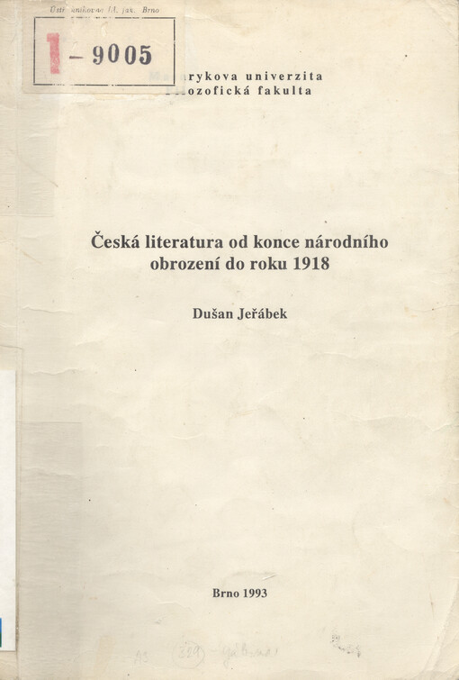 Česká literatura od konce národního obrození do roku 1918