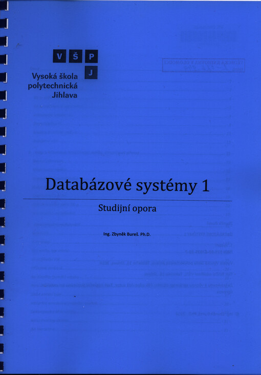 Databázové systémy 1 :studijní opora