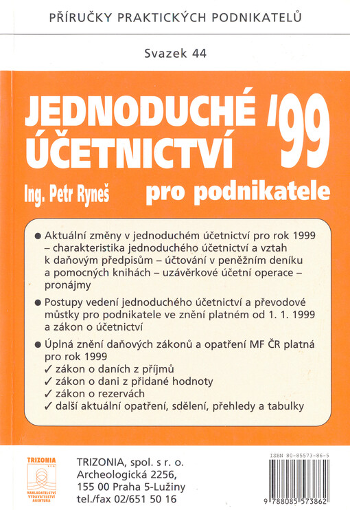 Jednoduché účetnictví pro podnikatele '99