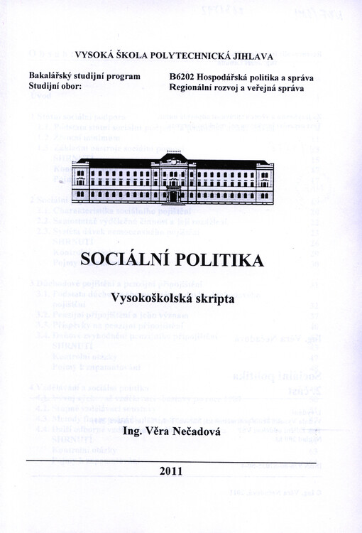 Sociální politika :vysokoškolská skripta
