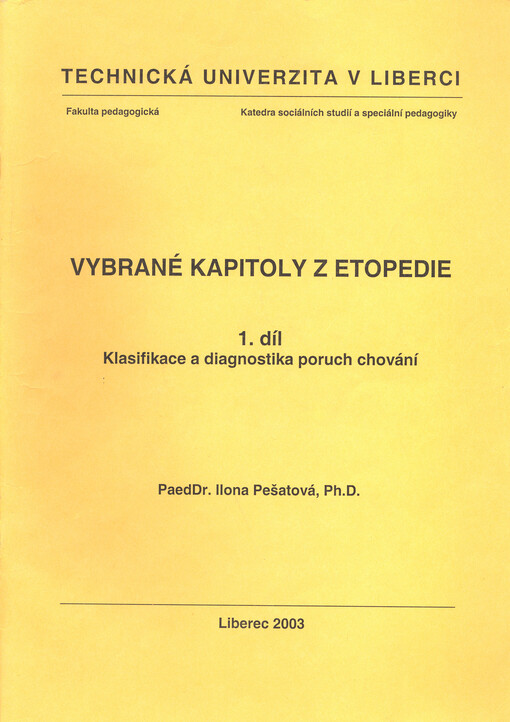 Vybrané kapitoly z etopedie