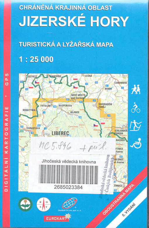 Chráněná krajinná oblast Jizerské horyturistická a lyžařská mapa 1:25 000