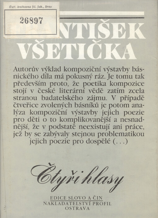 Čtyři hlasy: o kompoziční výstavbě poezie pro děti