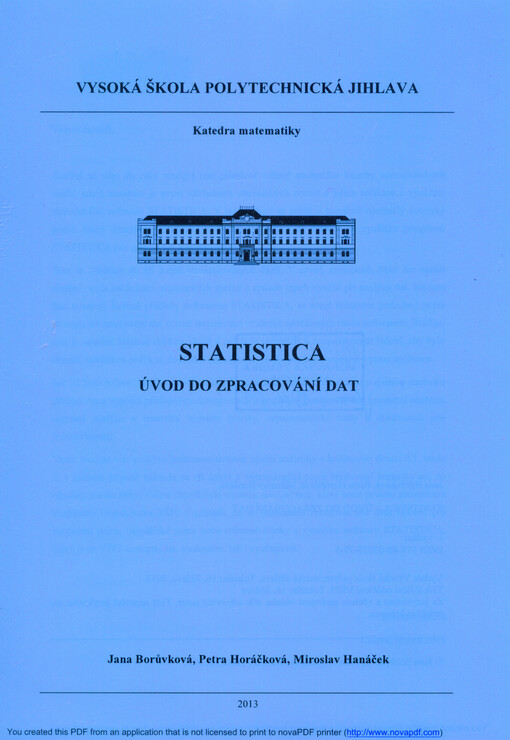 Statistica :úvod do zpracování dat