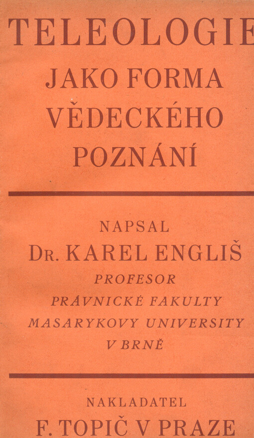 Teleologie jako forma vědeckého poznání